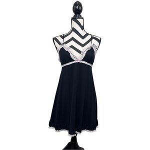 Victoria's Secret Dainty Ruffle Trim Y2K Sz M Babydoll Slip Mini Dress